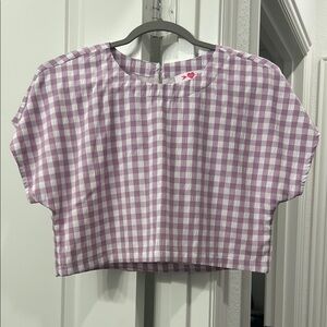 Purple Gingham Crop Top